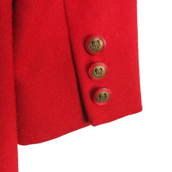 Vintage Pendleton Wool Red Blazer Jacket with Gold Buttons Size Medium