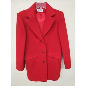 VTG J G Hook 100% Wool Red Coat Sz 8 Metal Buttons Nautical Sophisticated Career