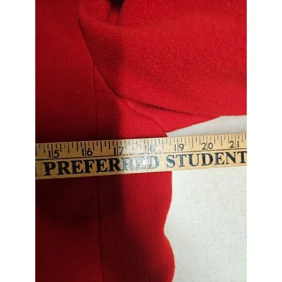 VTG J G Hook 100% Wool Red Coat Sz 8 Metal Buttons Nautical Sophisticated Career