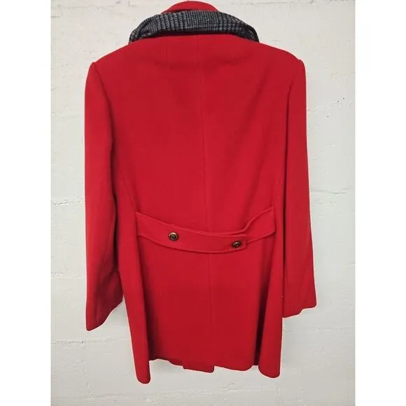 VTG J G Hook 100% Wool Red Coat Sz 8 Metal Buttons Nautical Sophisticated Career