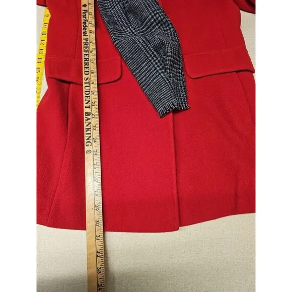 VTG J G Hook 100% Wool Red Coat Sz 8 Metal Buttons Nautical Sophisticated Career