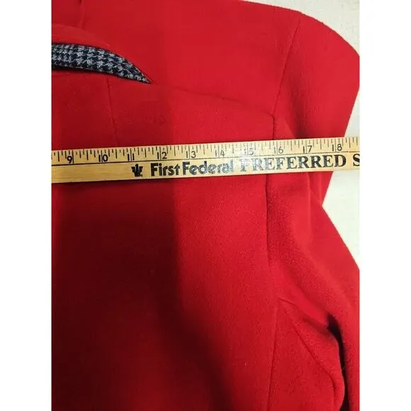 VTG J G Hook 100% Wool Red Coat Sz 8 Metal Buttons Nautical Sophisticated Career
