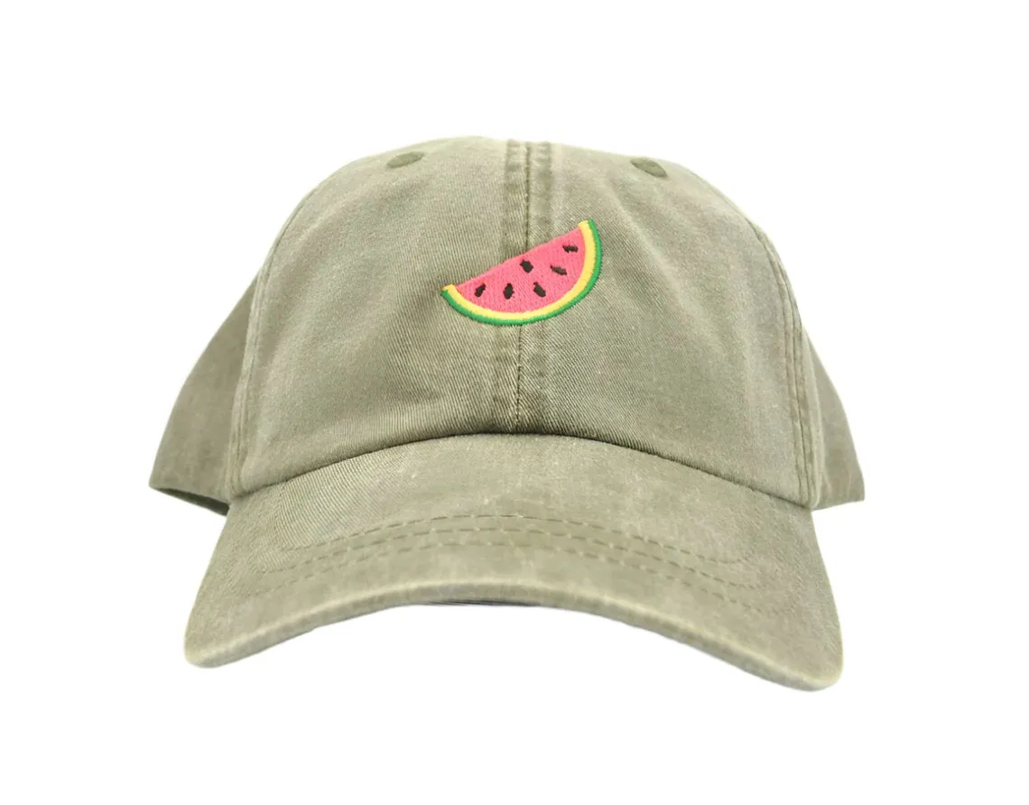 Watermelon Slice Embroidered Baseball Hat – Unisex Adjustable Dad Cap