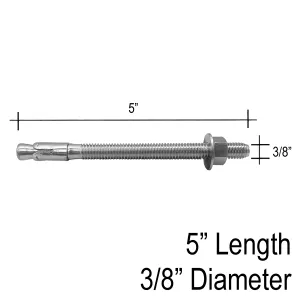 Wedge Anchor - 3/8" X 5" (For Spigots & Base Shoe - Concrete Installation)
