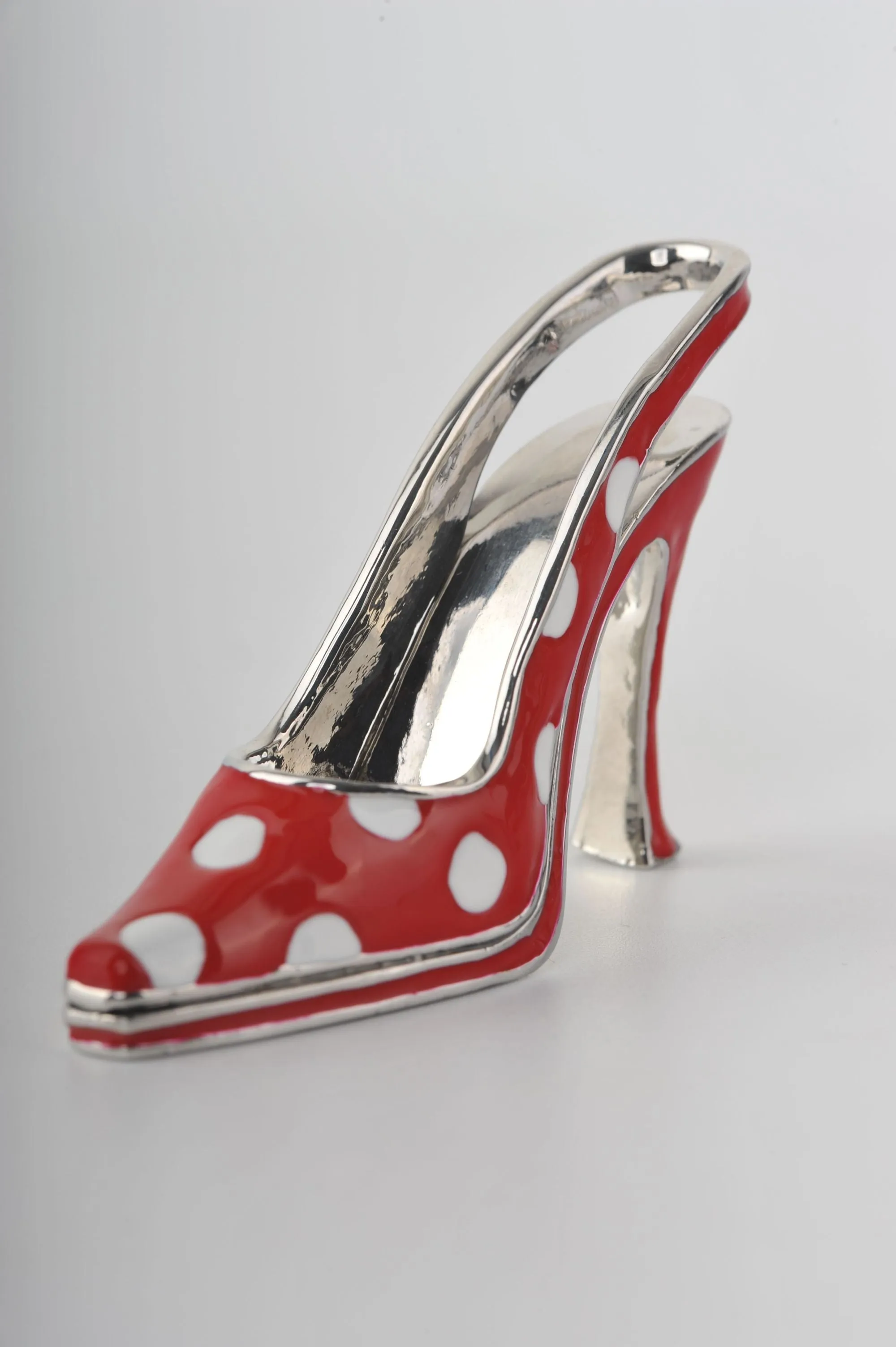 White Dots Red Lady Trinket Shoe