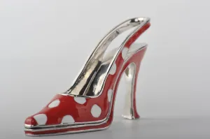 White Dots Red Lady Trinket Shoe