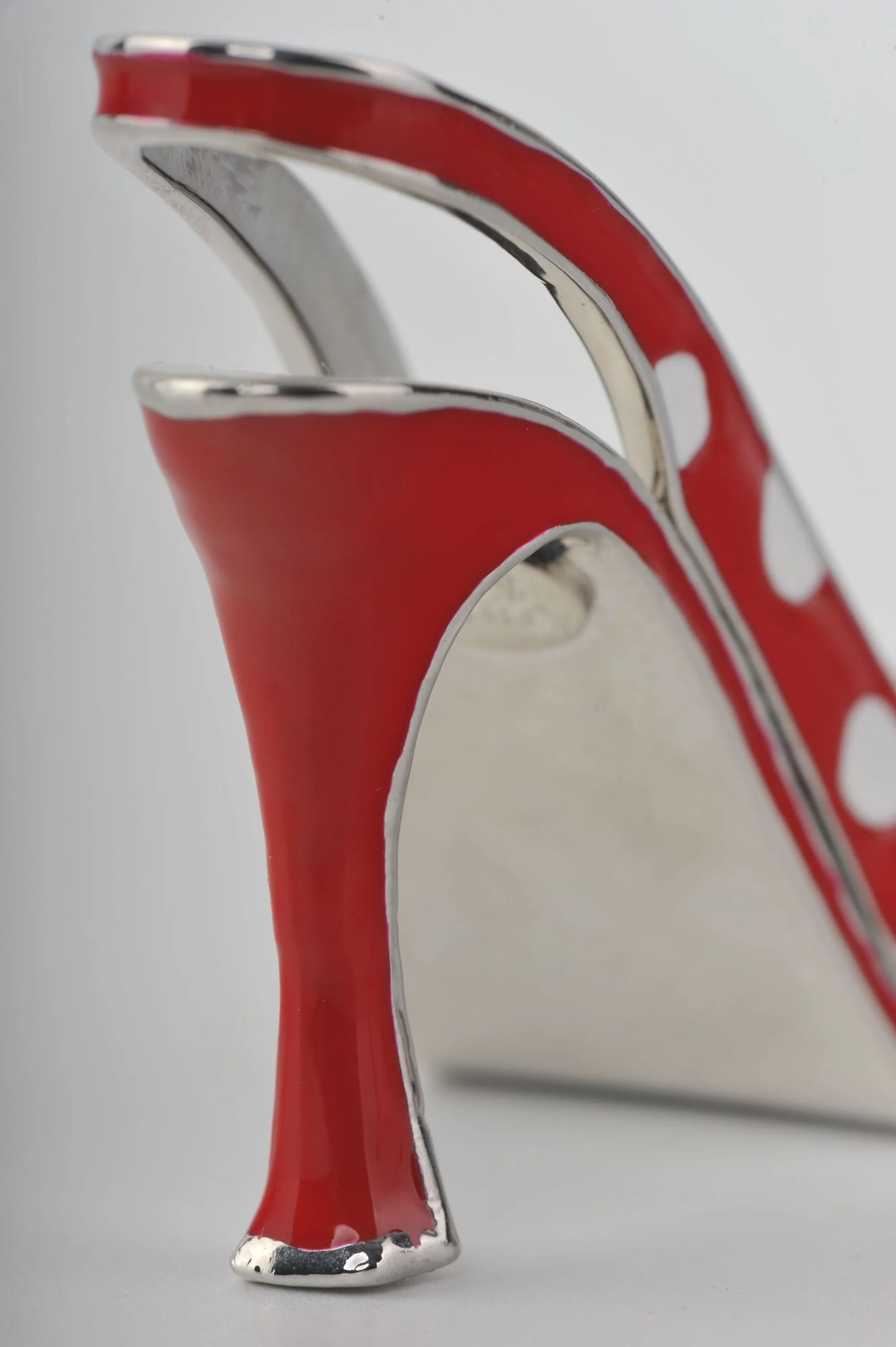 White Dots Red Lady Trinket Shoe