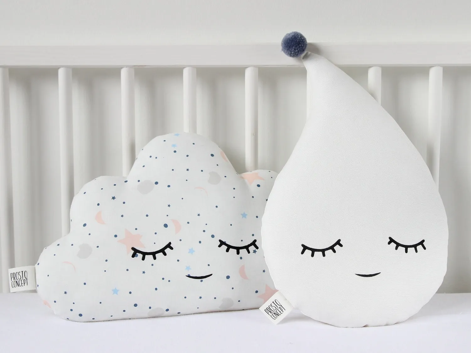 White Raindrop Pillow