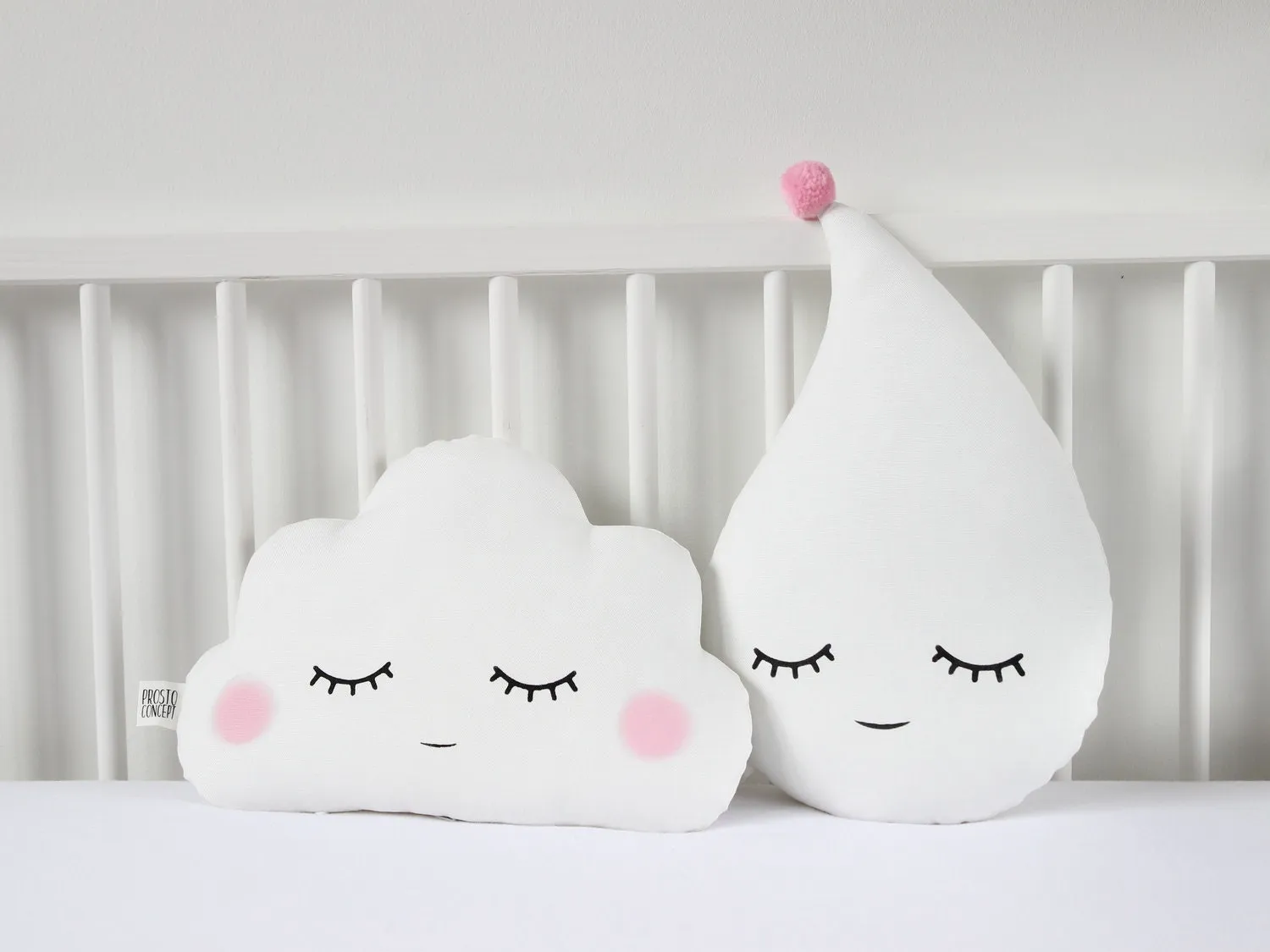 White Raindrop Pillow