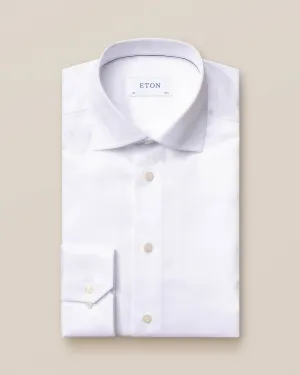 White Signature Twill Shirt - Contemporary Fit