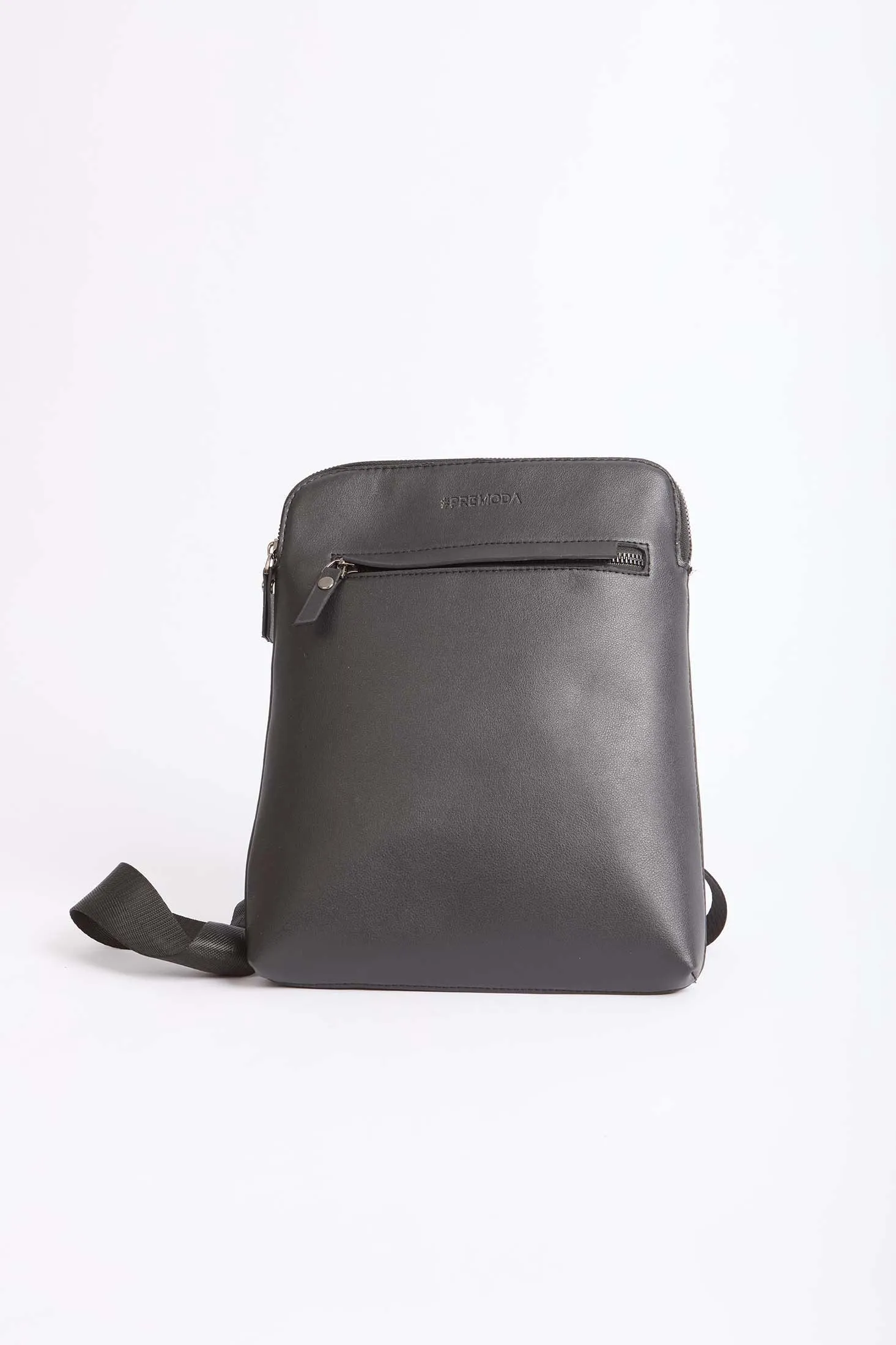 Women Bag Casual Logo Embellished Faux Leather Black