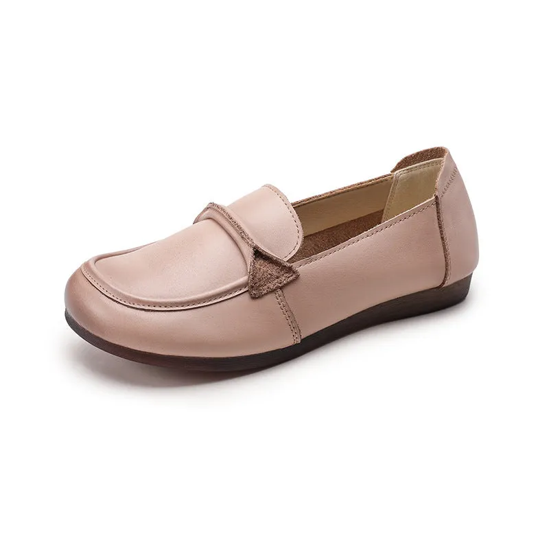 Women Loafers Anti-slip Breathable Comfortable Shoes Genuine Leather Soft Sole Shoes