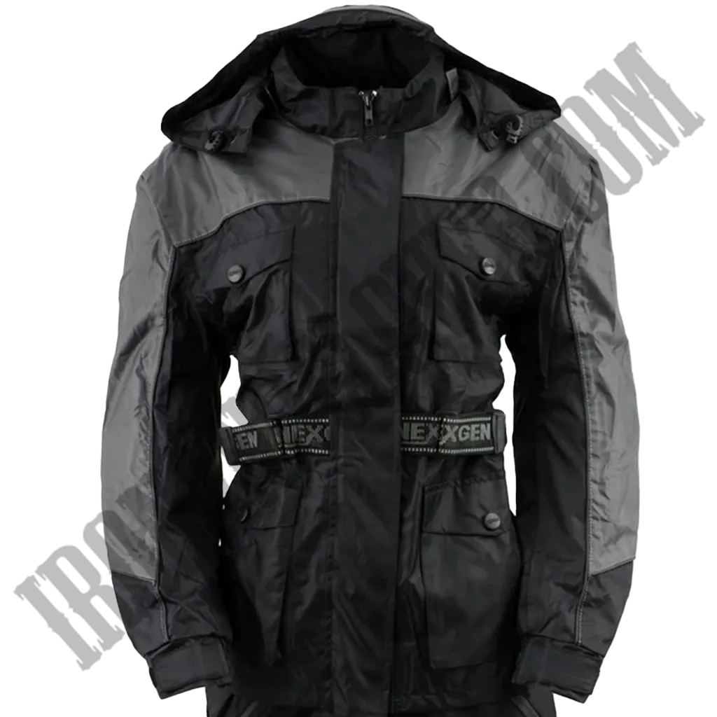 Women's Armored Rain Suit in Black & Grey