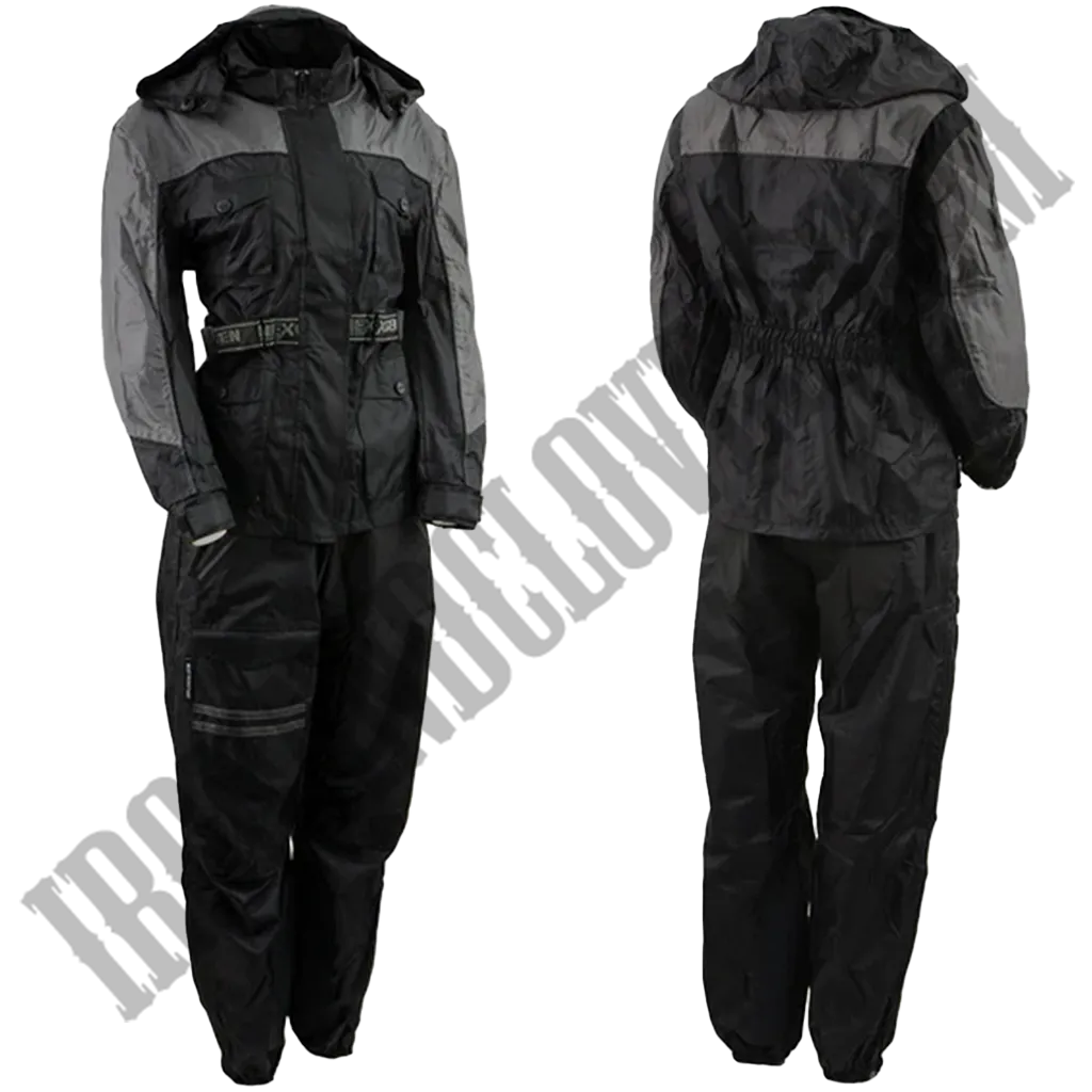 Women's Armored Rain Suit in Black & Grey