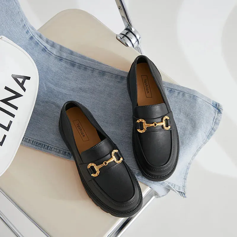 Women's Autumn Loafers – British Style Platform Mary Jane Shoes, Low Heels for Lolita Fashion, JK Uniform, Daily Leisure, and Commuting