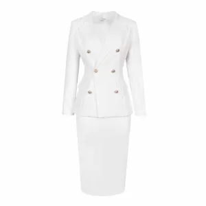 Womens Formal Skirt Suit Long Sleeves Two Pieces Business Suit
