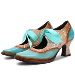 Women's Handmade Leather Shoes Bohemian Vintage Heels