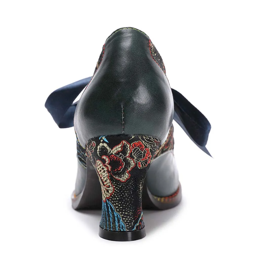 Women's Handmade Leather Shoes Bohemian Vintage Heels