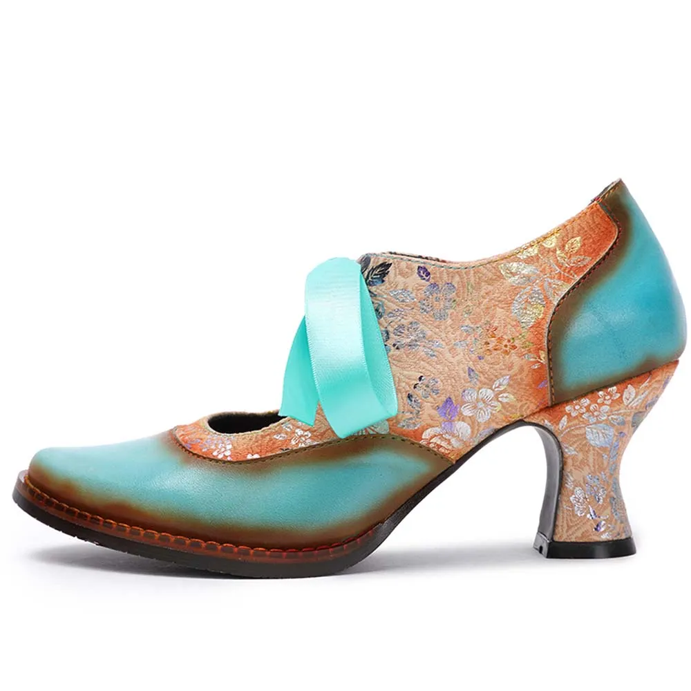 Women's Handmade Leather Shoes Bohemian Vintage Heels