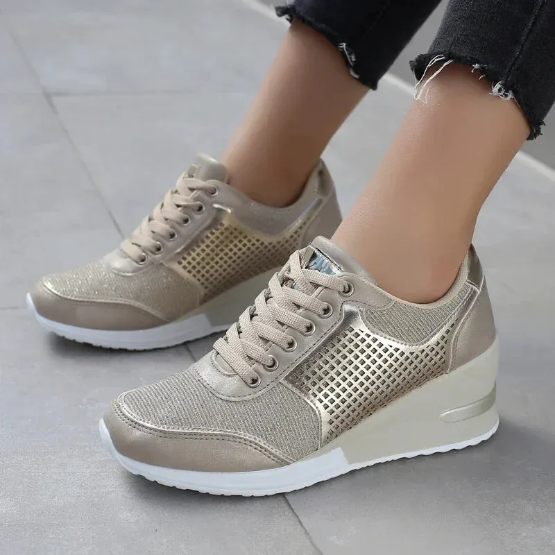 Women's Handmade Platform Wedge Sneakers