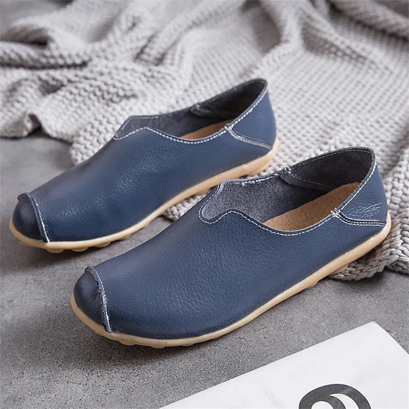 Women's Leisure Large Size Solid Flat Heels Loafers