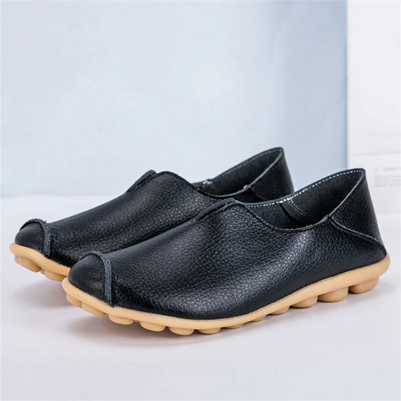 Women's Leisure Large Size Solid Flat Heels Loafers