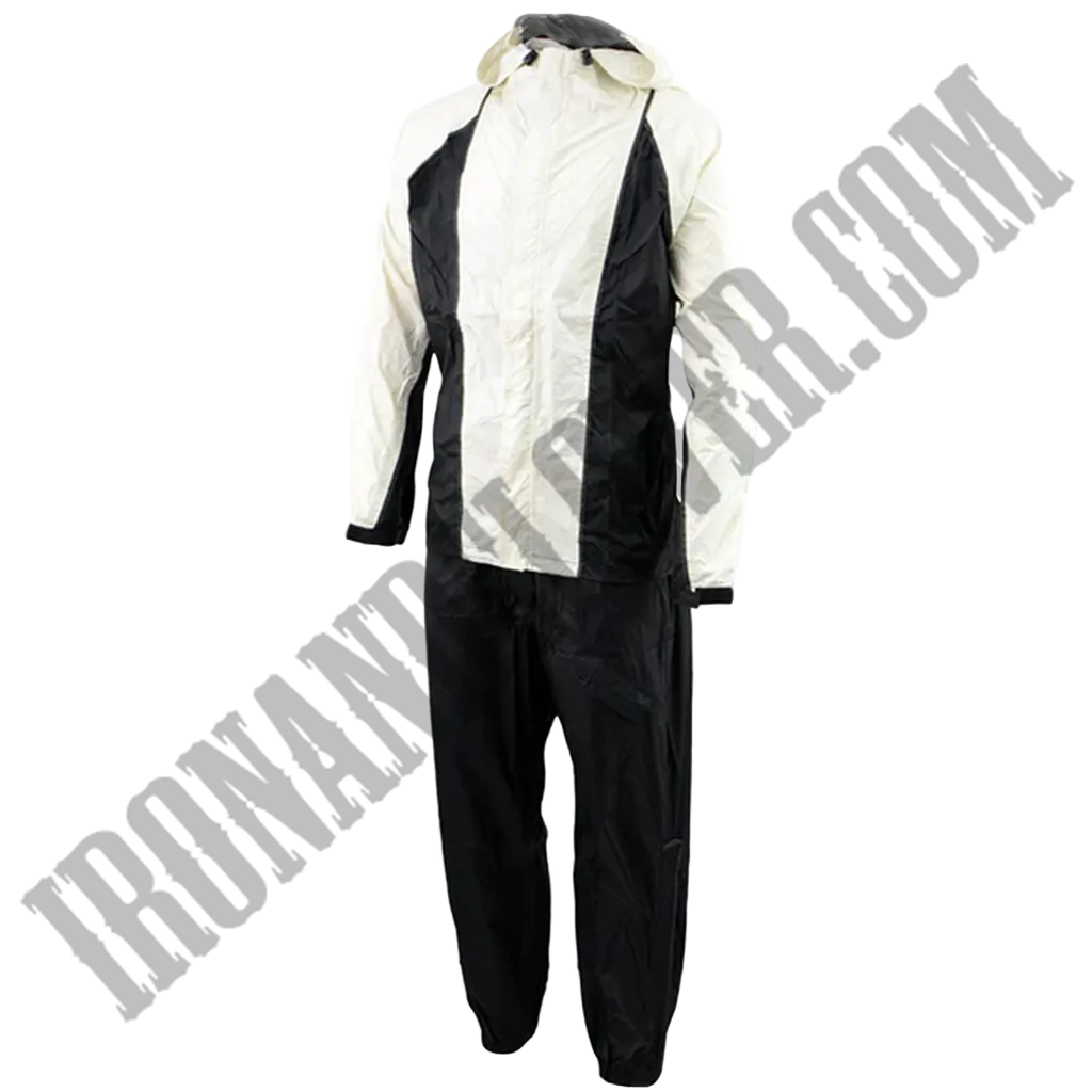 Women's Lightweight Oxford Rain Suit in Beige & Black