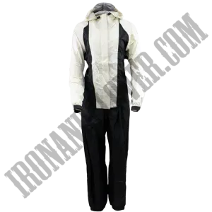 Women's Lightweight Oxford Rain Suit in Beige & Black