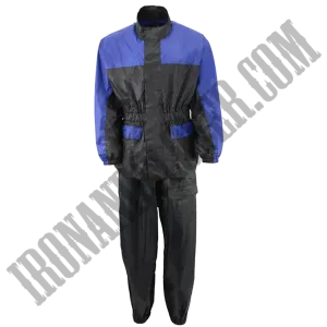 Women's Lightweight Oxford Rain Suit in Blue & Black
