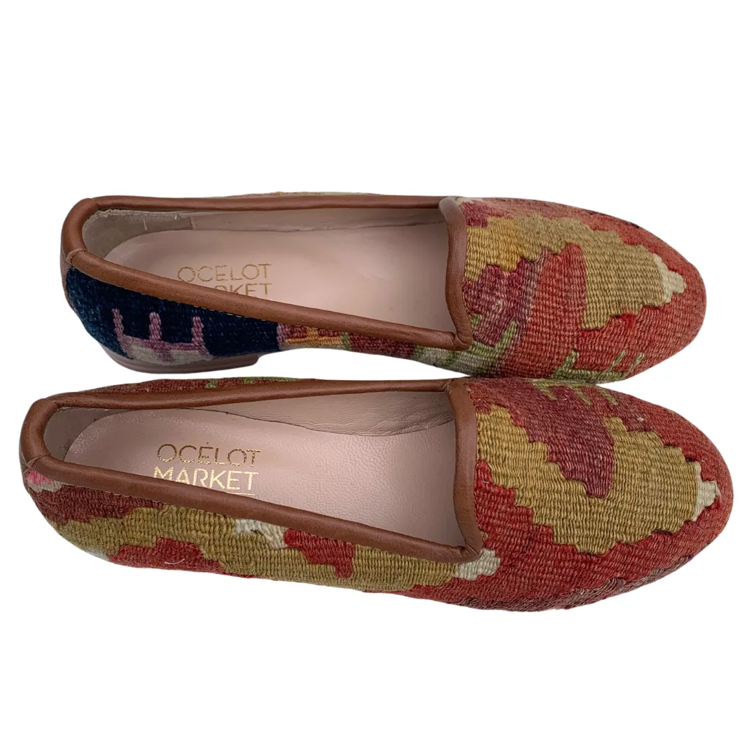 Women's Turkish Kilim Loafers Red & Mustard