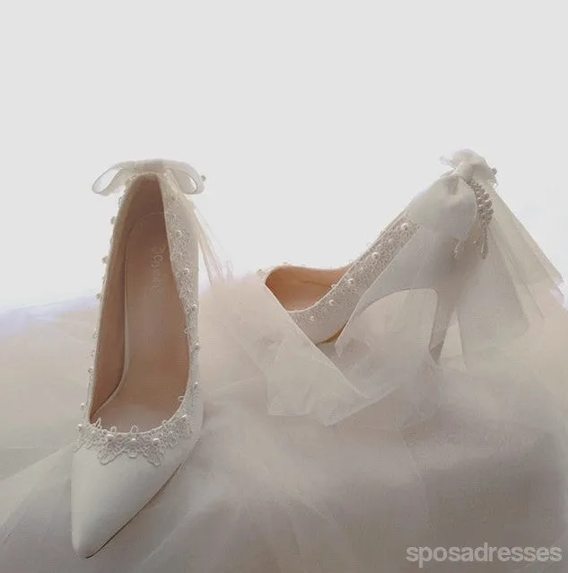 Women's Wedding Shoes Decorative Heel Wedding Heels Bridal Shoes With Beading