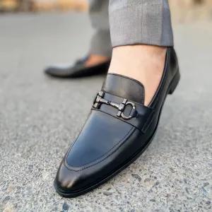WS Pure leather Handmade Handmade Jordan Black Formal Shoes S-810-00