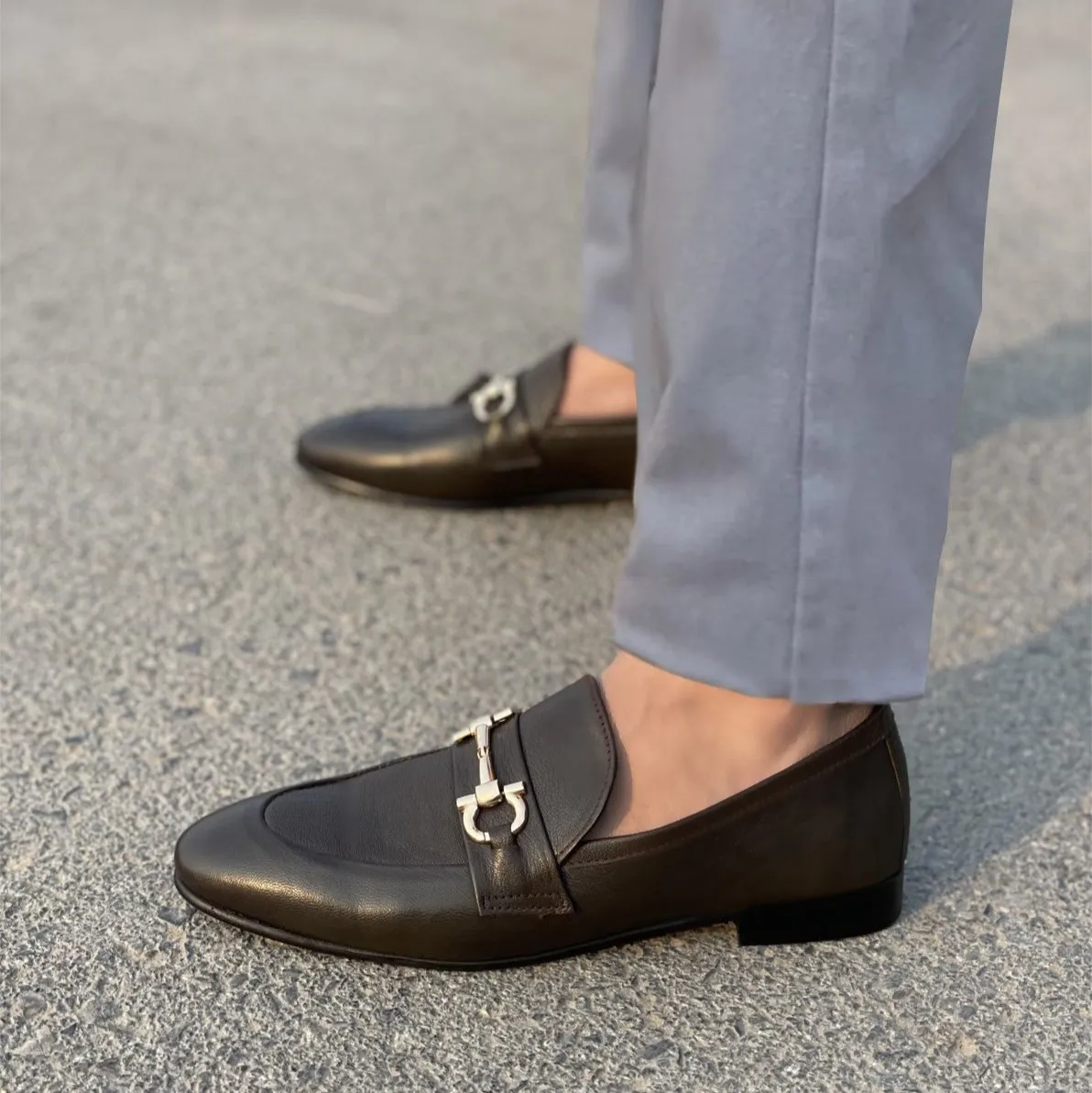 WS Pure leather Handmade Harbor Shoes WS-505 BRN