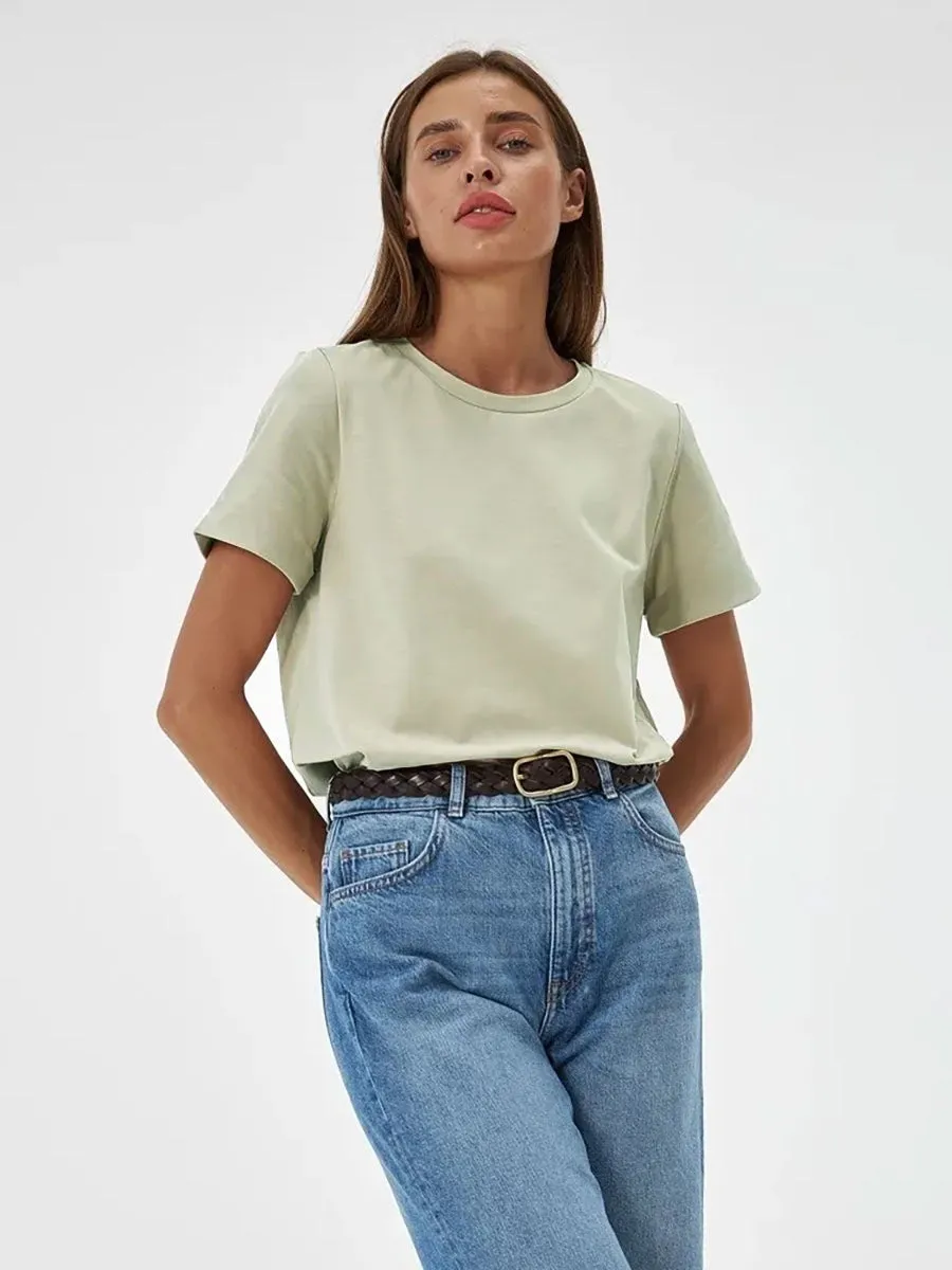 XIEYINSHE Cross-border short-sleeved T-shirt Europe, America and New summer new women's fashion leisure home commuting versatile round neck short-sleeved T-shirt