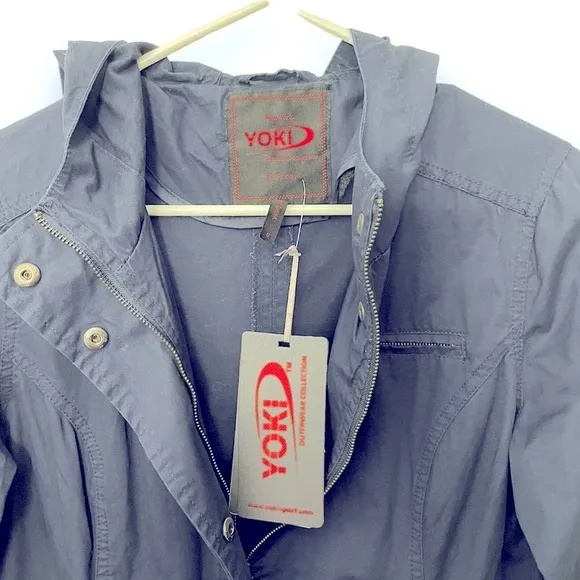 Yoki Cotton Utility Hoodie Jacket | Blue | Size S